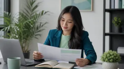 Seorang profesional muda Indonesia meninjau catatan karier dan jurnal tulisan tangan di meja kerja modern sebagai bagian dari proses mengenali potensi diri
