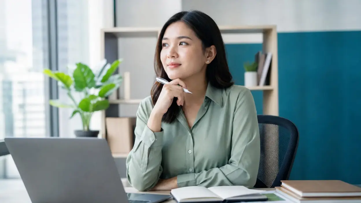 Profesional muda melakukan skill upgrading harian sebagai kebiasaan produktif kerja